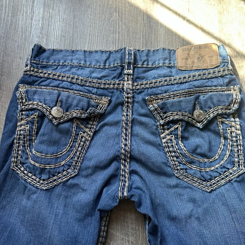 True Religion Men's Blue Ricky Super QT‎ Jeans Mb3 Thick Stitch Semetary Keef